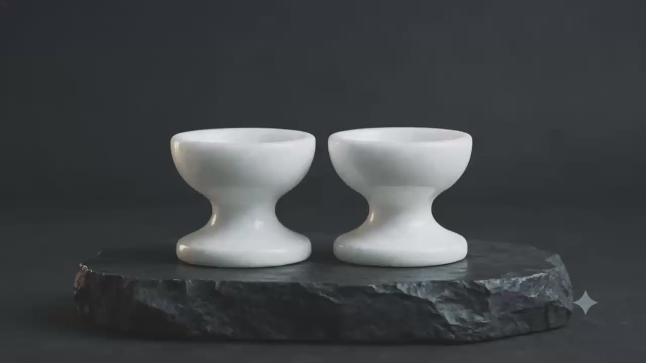 FILLSTO Plain White Marble Diya (Set of 2) | Handcrafted Decorative Oil Lamps for Pooja & Home Décor